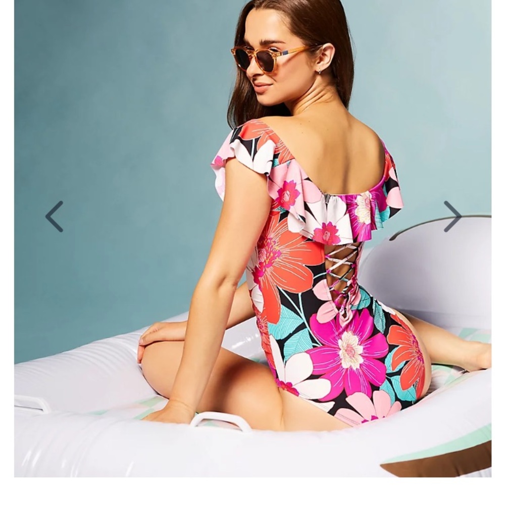 La blanca in full bloom off the shoulder ruffle swimsuit